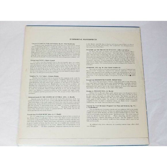 Various – 25 Immortal Masterpieces (Vinyl LP) Clas. Comp Feat. Brahms etc. - Picture 2 of 6